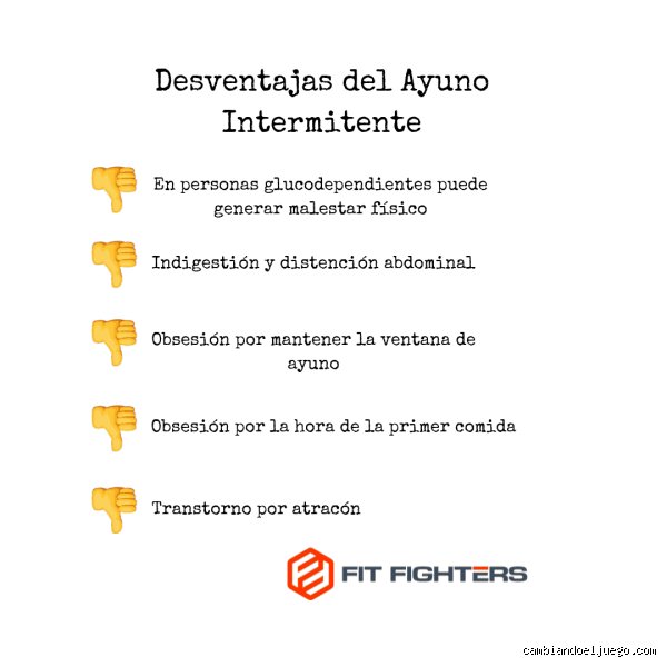 ¿Cuáles son 5 desventajas del ayuno intermitente?