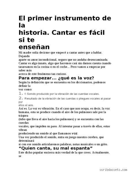 ¿Fue la voz humana el primer instrumento musical de la historia de nuestra especie?