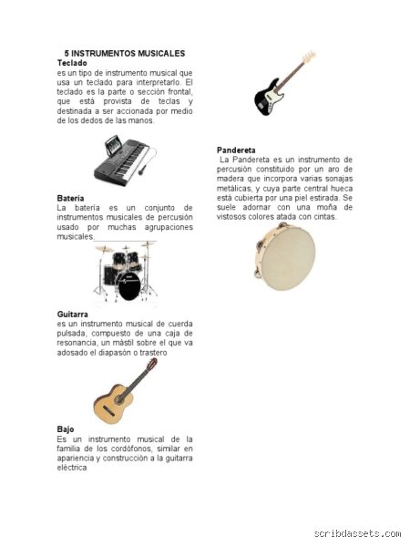 ¿Cuáles son los 5 instrumentos principales que definen el lenguaje de la música moderna hoy?