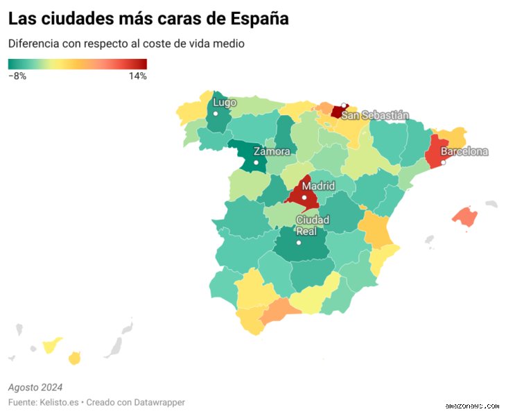 ¿Dónde cuesta más vivir en España? El mapa real de los precios disparados y el mito del ahorro periférico