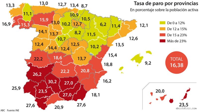 ¿Dónde hay menos trabajo en España? Un análisis crudo sobre las regiones con las tasas de paro más asfixiantes
