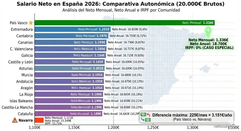 ¿En cuánto se queda un sueldo de 20.000 euros brutos tras pasar por la guadaña de Hacienda?